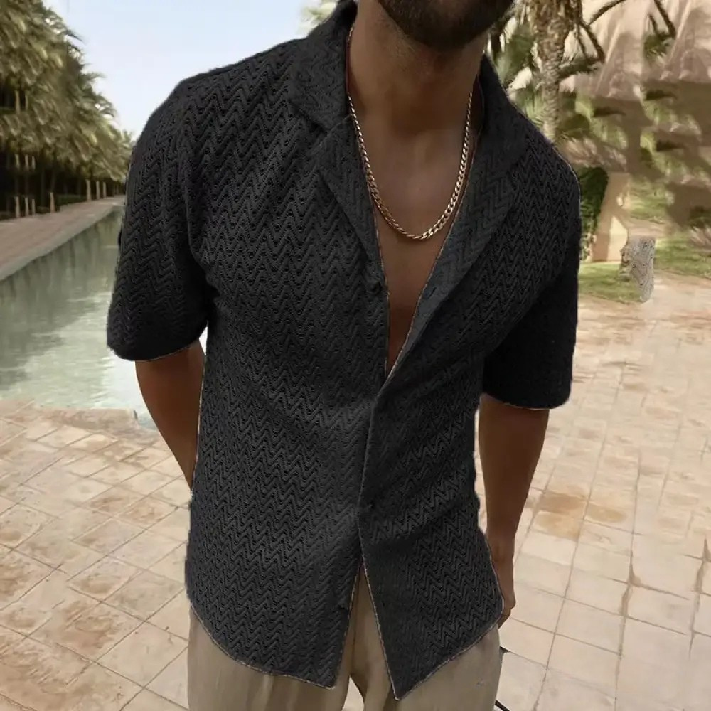 Camisa Masculina De Tricot Alpha Knitting Bege - AlphaCode