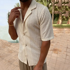 Camisa Masculina De Tricot Alpha Knitting Bege - AlphaCode