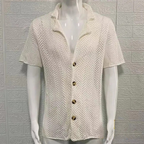 Camisa Masculina De Tricot Alpha Knitting Bege - AlphaCode