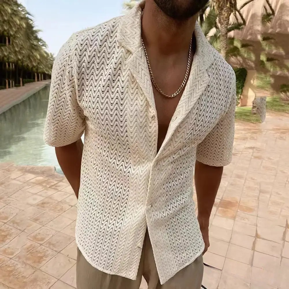 Camisa Masculina De Tricot Alpha Knitting Rosa - AlphaCode