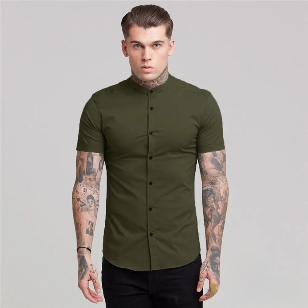 Camisa Masculina Slim Fit Alpha Preto - AlphaCode