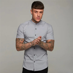 Camisa Masculina Slim Fit Alpha Preto - AlphaCode