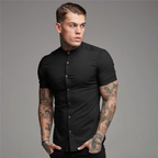 Camisa Masculina Slim Fit Alpha Preto - AlphaCode