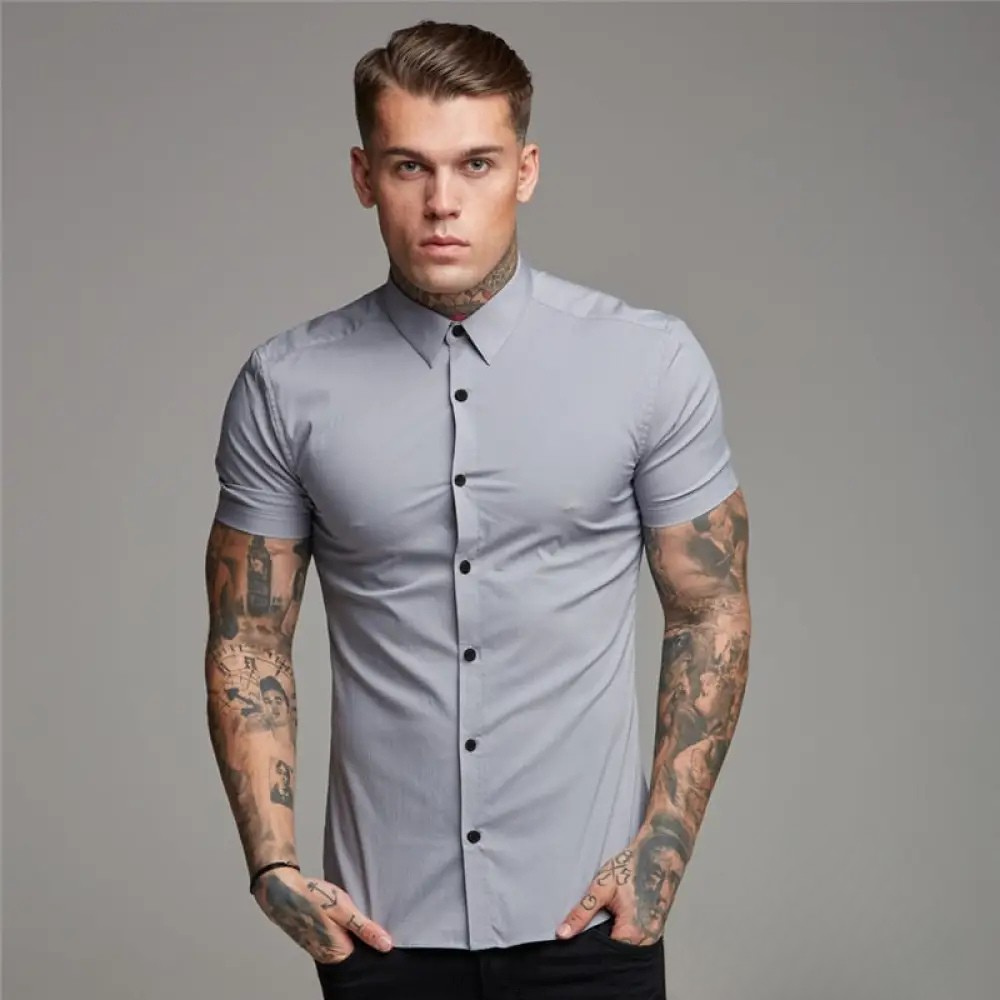 Camisa Masculina Slim Fit Alpha Preto - AlphaCode
