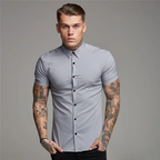 Camisa Masculina Slim Fit Alpha Preto - AlphaCode