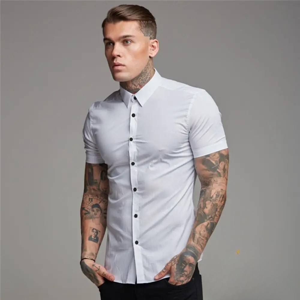 Camisa Masculina Slim Fit Alpha Preto - AlphaCode