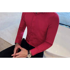 Camisa Masculina Social Slim Fit Alpha Preto - AlphaCode