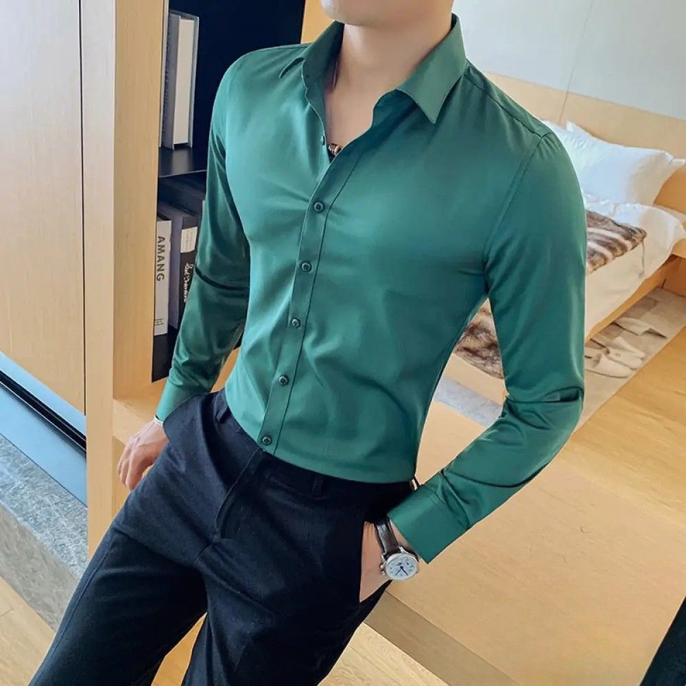 Camisa Masculina Social Slim Fit Alpha Preto - AlphaCode