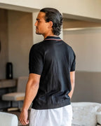Camisa Polo Alpha Herringbone Elite Azul - AlphaCode