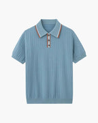 Camisa Polo Alpha Herringbone Elite Azul - AlphaCode