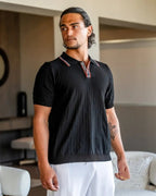 Camisa Polo Alpha Herringbone Elite Azul - AlphaCode