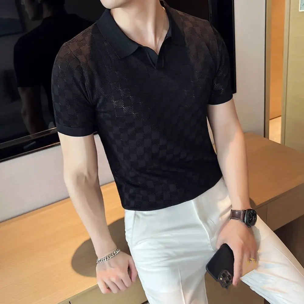Camisa Polo Alpha Hull Preto - AlphaCode