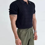 Camisa Polo Alpha Jacquard Branco - AlphaCode