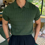 Camisa Polo Alpha Jacquard Branco - AlphaCode