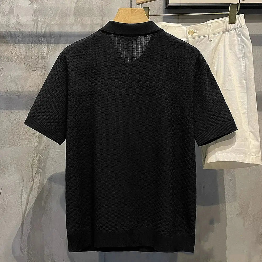 Camisa Polo Alpha Knitwear Preto - AlphaCode