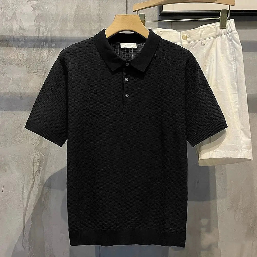 Camisa Polo Alpha Knitwear Preto - AlphaCode