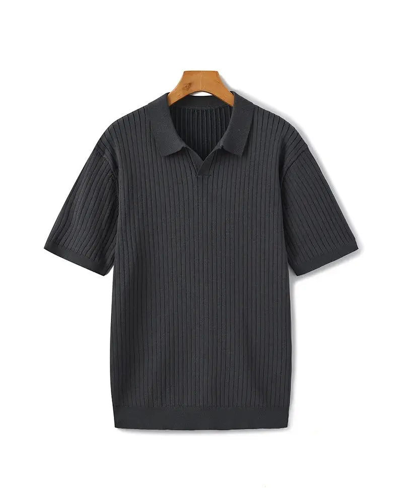 Camisa Polo Alpha Ribbed Bege - AlphaCode