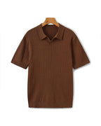 Camisa Polo Alpha Ribbed Bege - AlphaCode