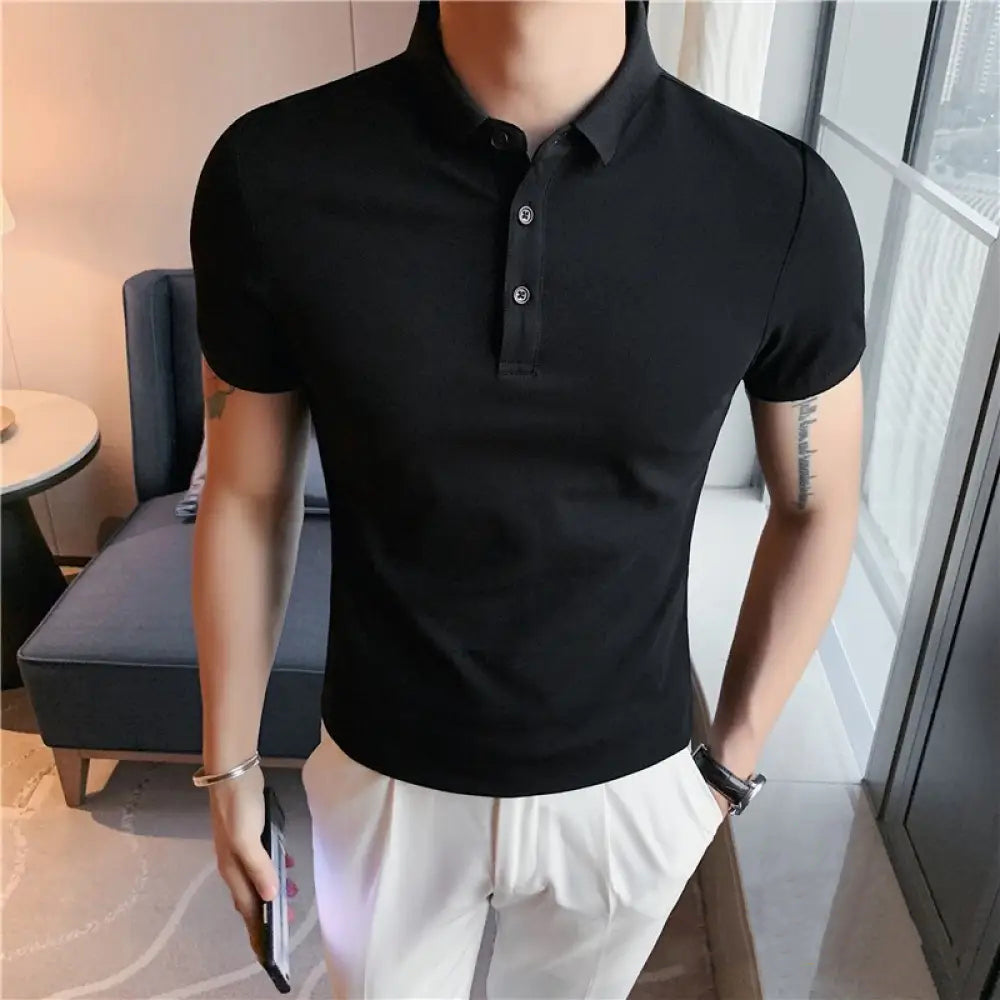 Camisa Polo Alpha Stoke Preto - AlphaCode
