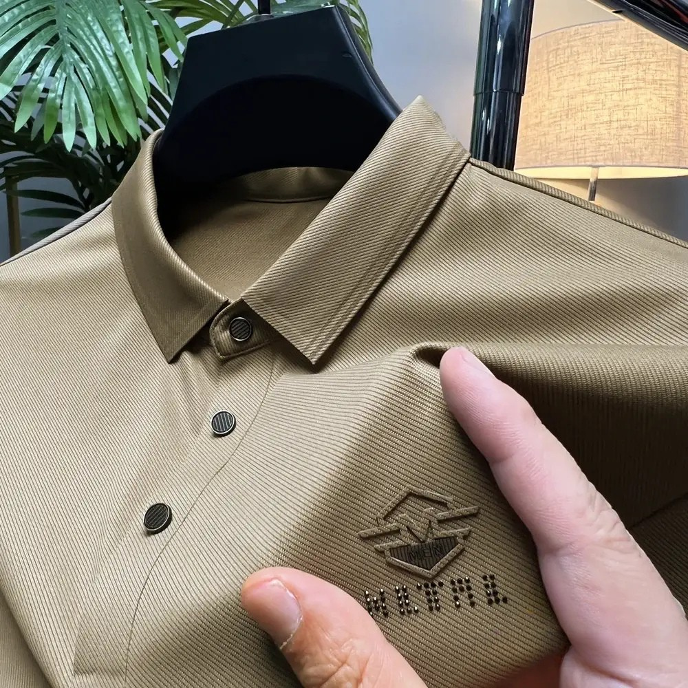 Camisa Polo Alpha Tech Heltler Caqui - AlphaCode