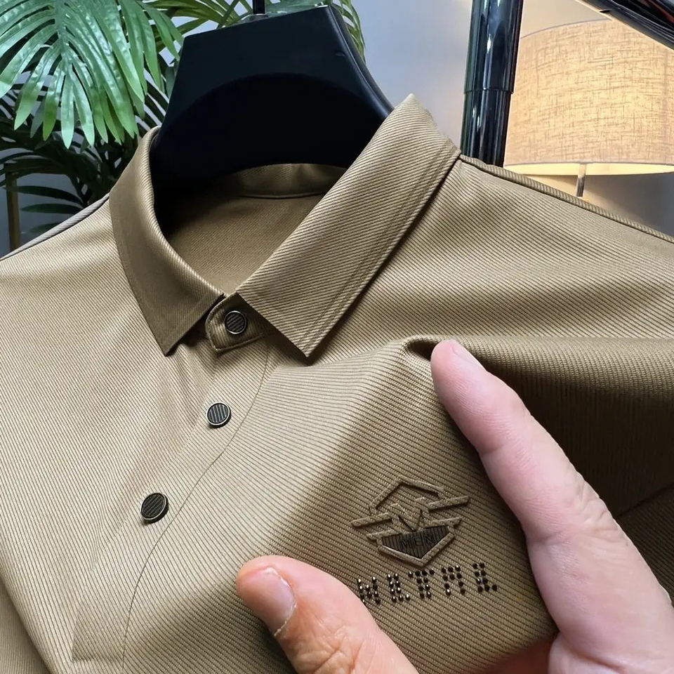 Camisa Polo Alpha Tech Heltler Caqui - AlphaCode