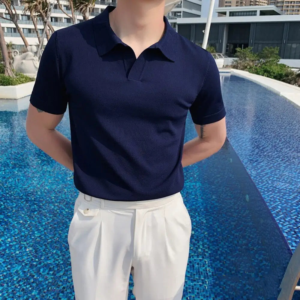 Camisa Polo Alpha Thane Azul - AlphaCode