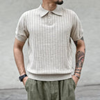 Camisa Polo Alpha Vintage Regular Bege - AlphaCode