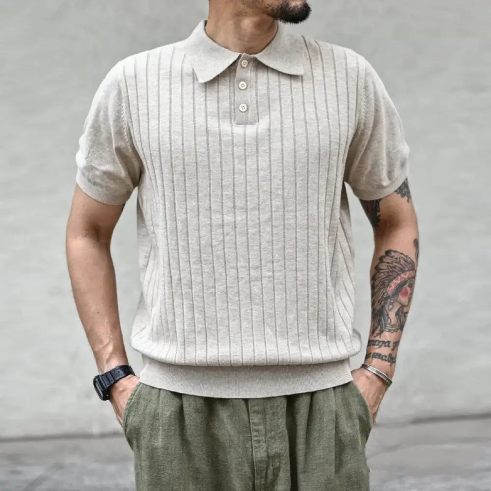 Camisa Polo Alpha Vintage Regular Bege - AlphaCode