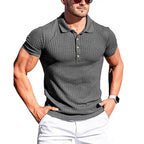 Camisa Polo Canelada Alpha Solid Stripe Preto - AlphaCode