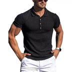 Camisa Polo Canelada Alpha Solid Stripe Preto - AlphaCode