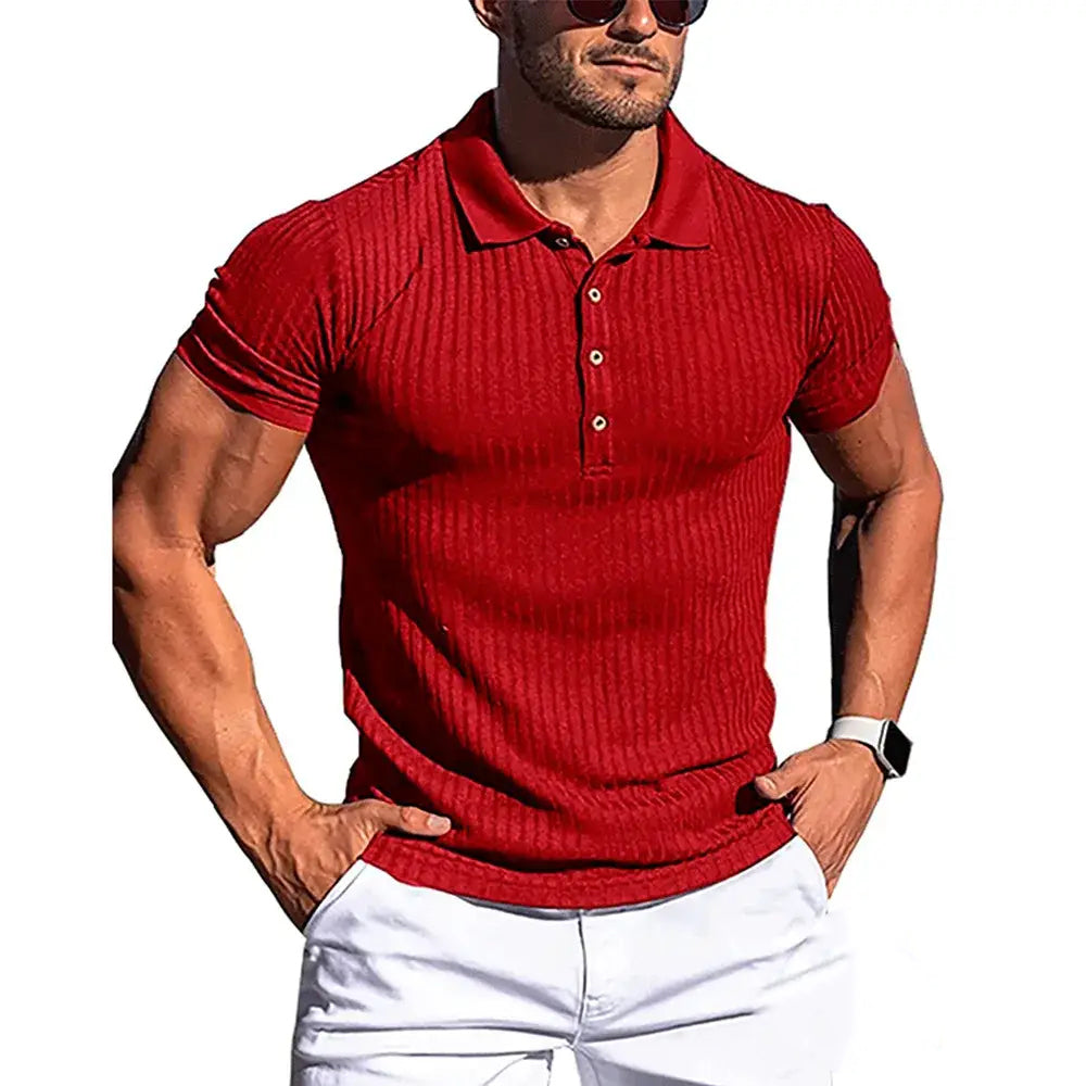 Camisa Polo Canelada Alpha Solid Stripe Preto - AlphaCode