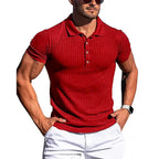 Camisa Polo Canelada Alpha Solid Stripe Preto - AlphaCode
