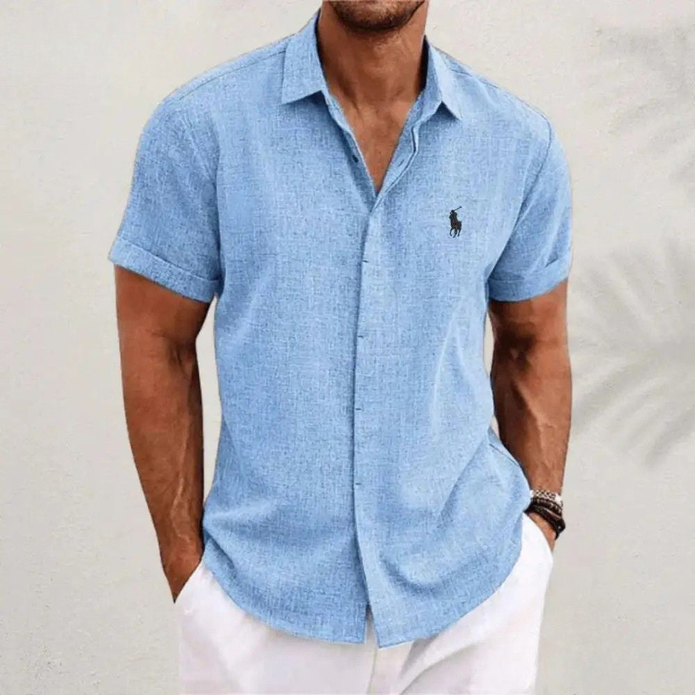 Camisa Rl Fit Premium Alpha Azul - AlphaCode