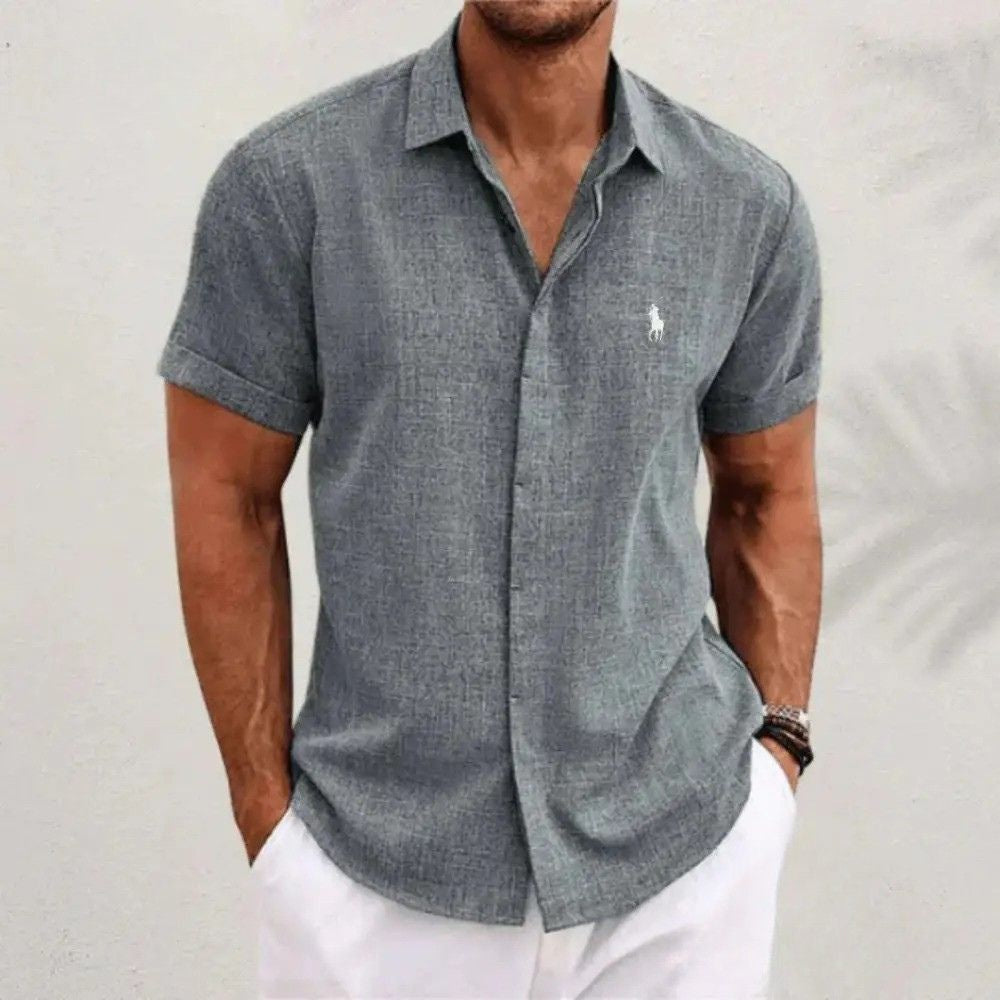 Camisa Rl Fit Premium Alpha Azul - AlphaCode