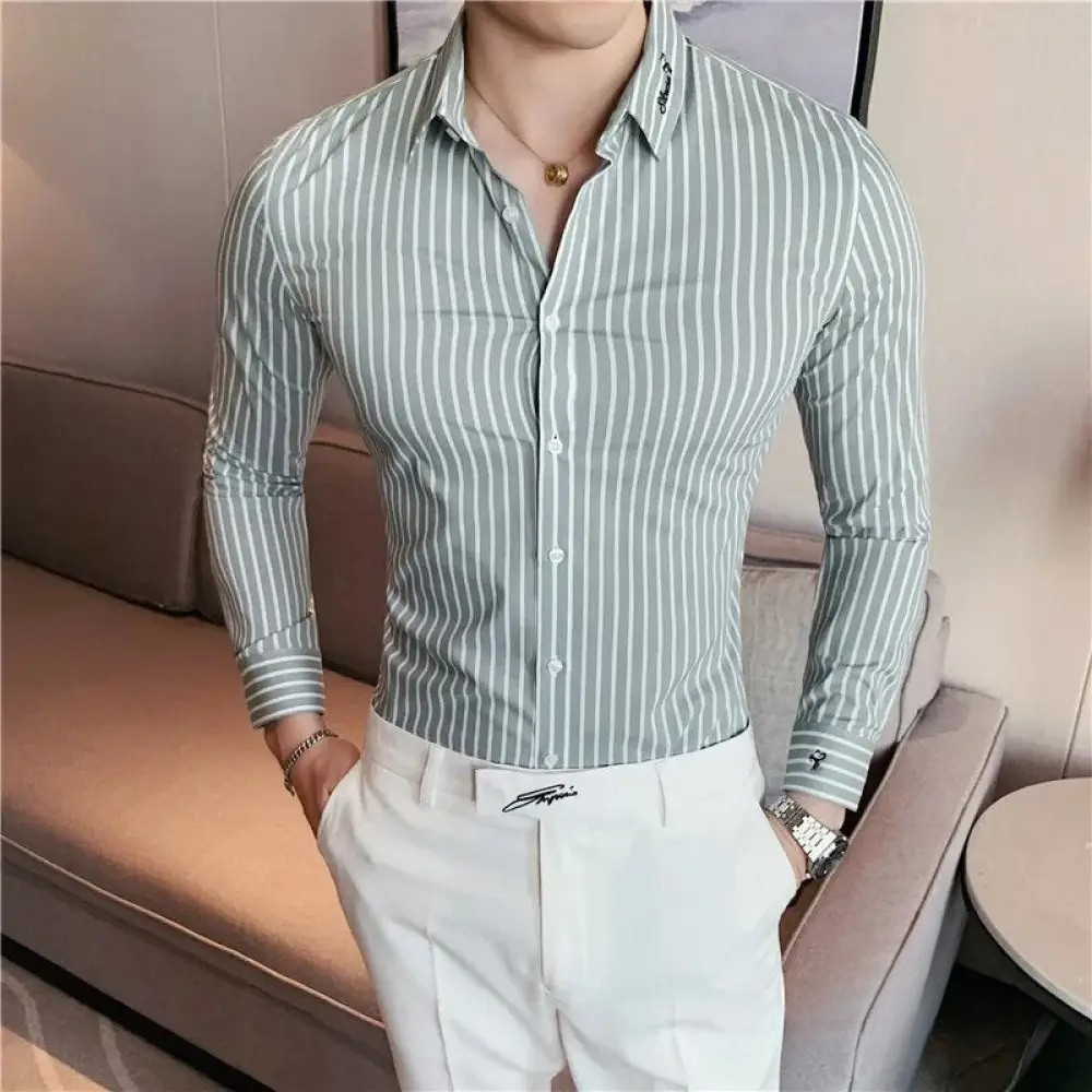 Camisa Social Alpha British Style Azul - AlphaCode