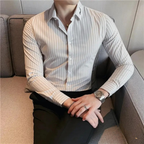 Camisa Social Alpha British Style Azul - AlphaCode