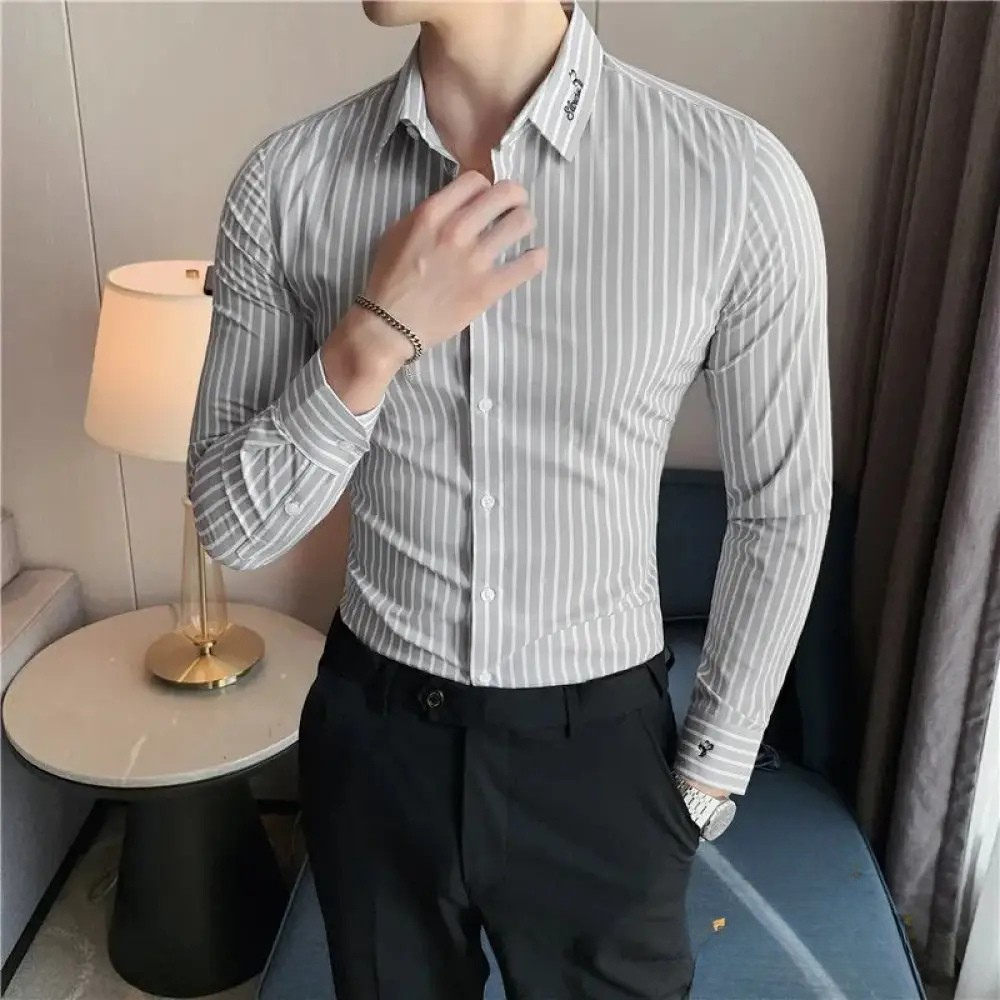Camisa Social Alpha British Style Azul - AlphaCode