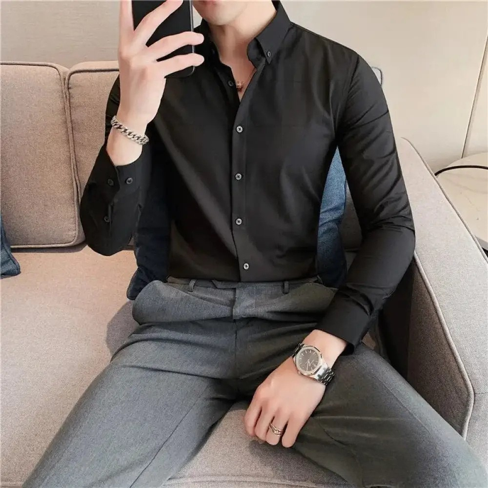 Camisa Social Alpha British Style Azul - AlphaCode