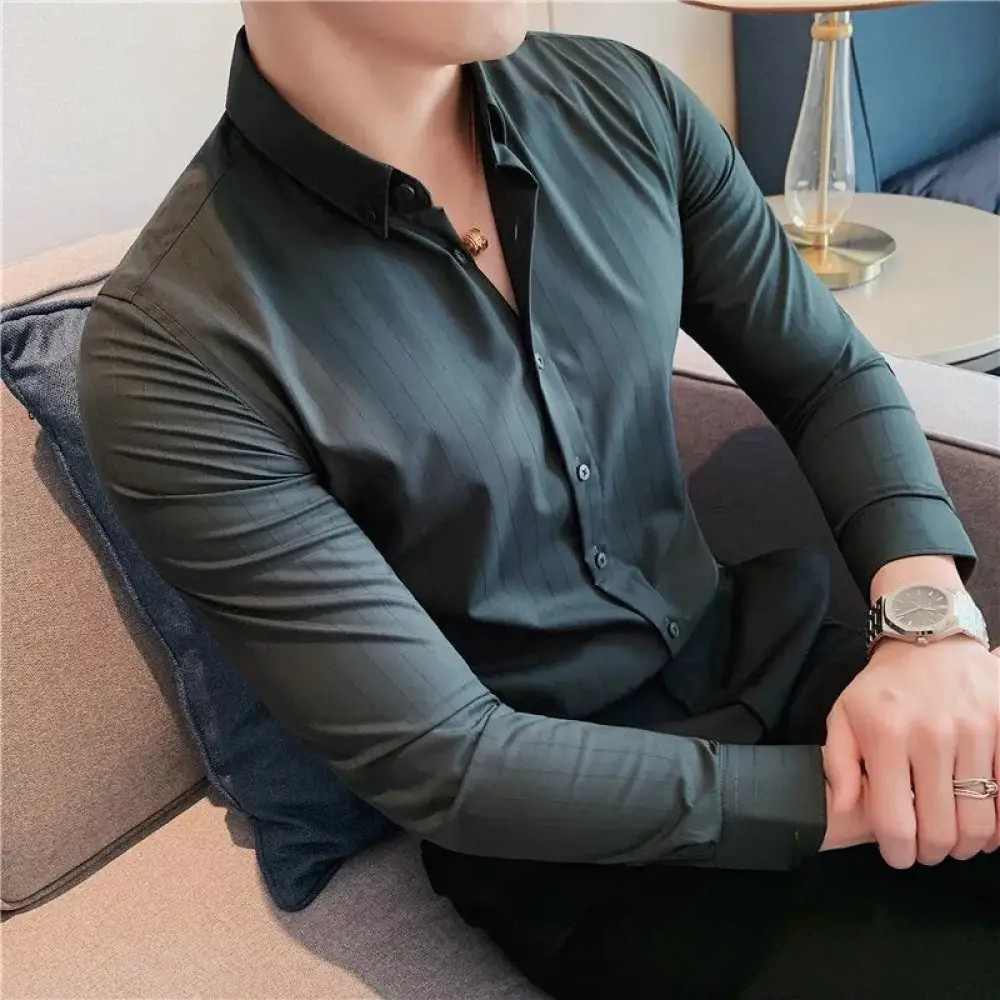 Camisa Social Alpha British Style Azul - AlphaCode