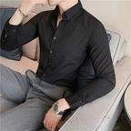 Camisa Social Alpha British Style Azul - AlphaCode