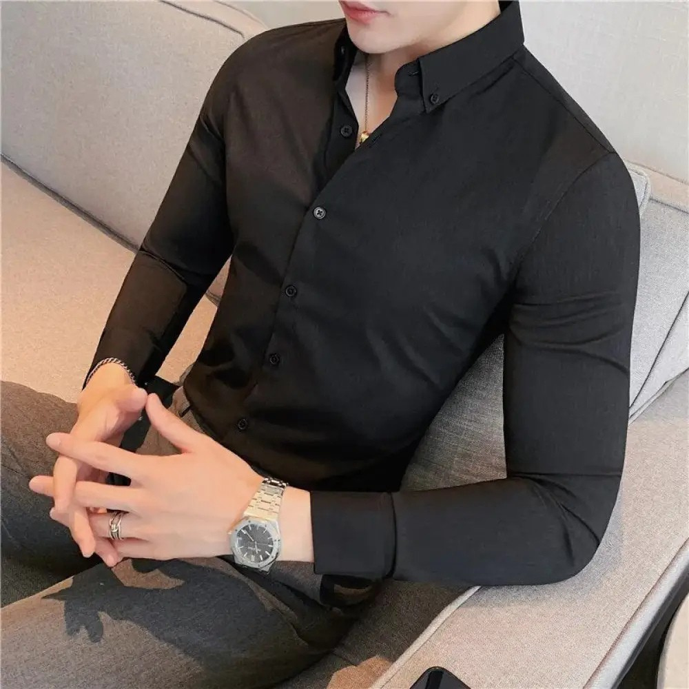 Camisa Social Alpha British Style Azul - AlphaCode