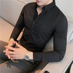 Camisa Social Alpha British Style Azul - AlphaCode