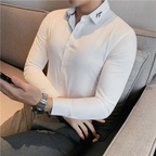 Camisa Social Alpha British Style Azul - AlphaCode