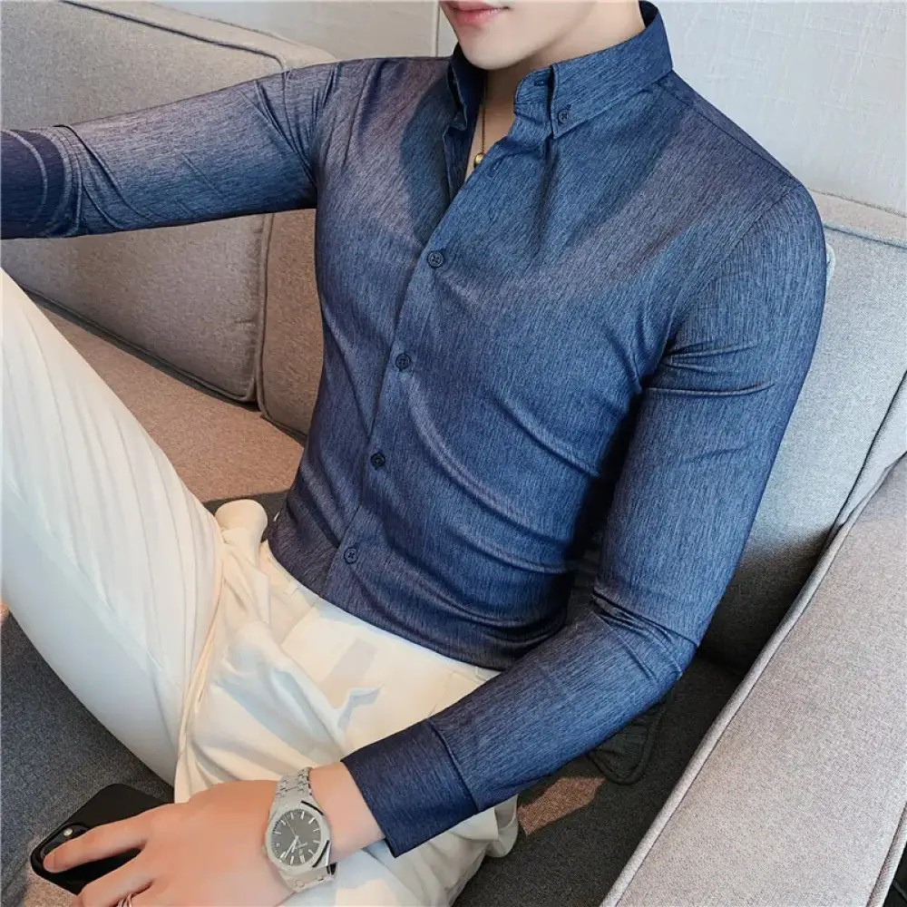 Camisa Social Alpha British Style Cinza - AlphaCode