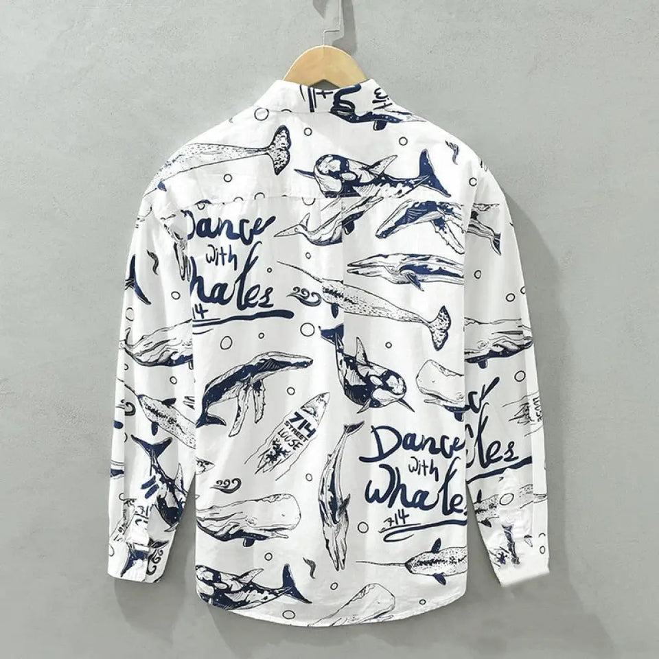 Camisa Social Alpha Dolphin Azul - AlphaCode