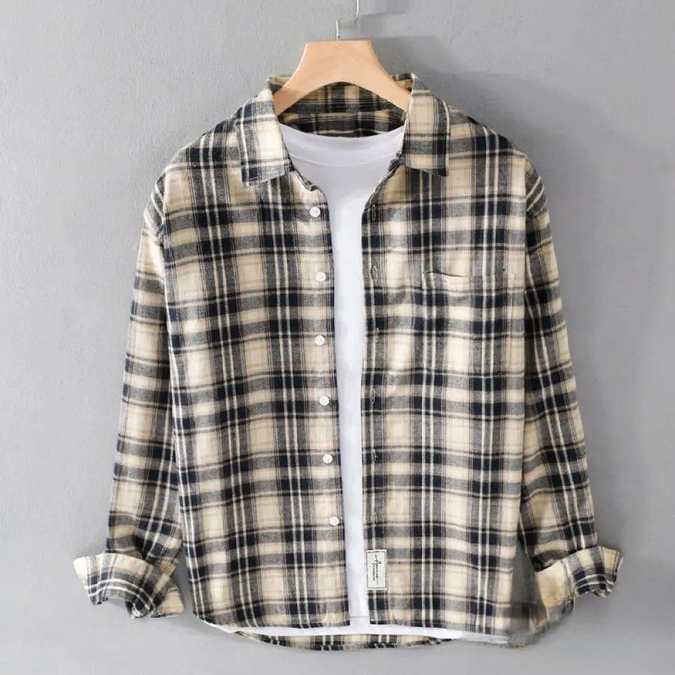 Camisa Social Alpha Gladstone Caqui - AlphaCode