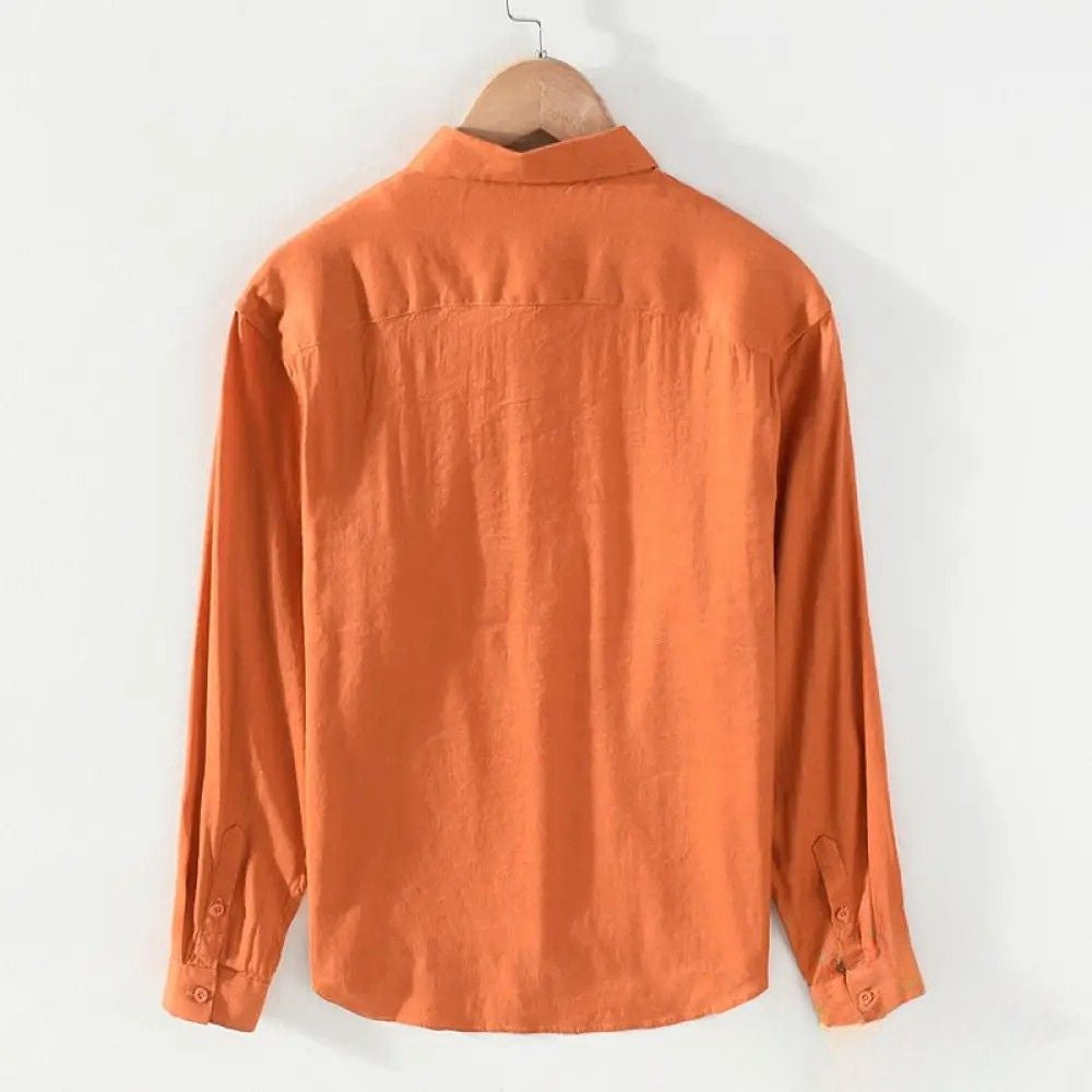 Camisa Social Alpha Houston Laranja - AlphaCode