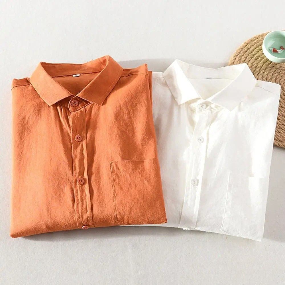 Camisa Social Alpha Houston Laranja - AlphaCode