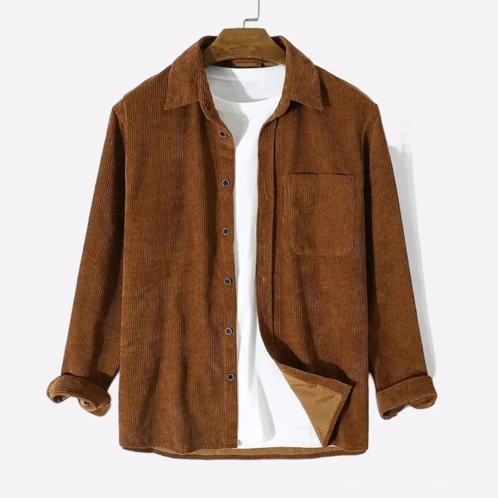 Camisa Social Alpha Leixester Marrom - AlphaCode