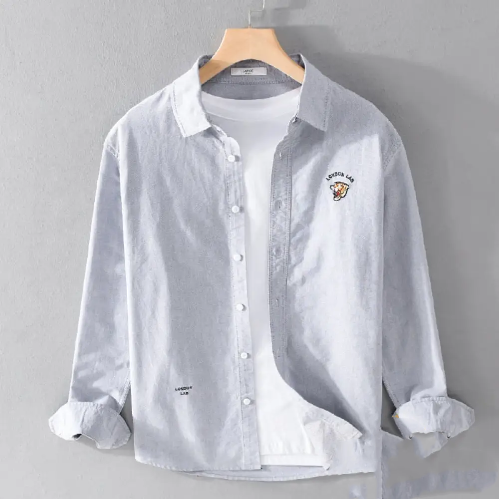 Camisa Social Alpha London Lab Cinza - AlphaCode